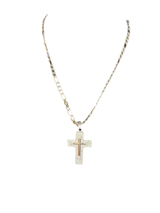 Cross silver SS necklace