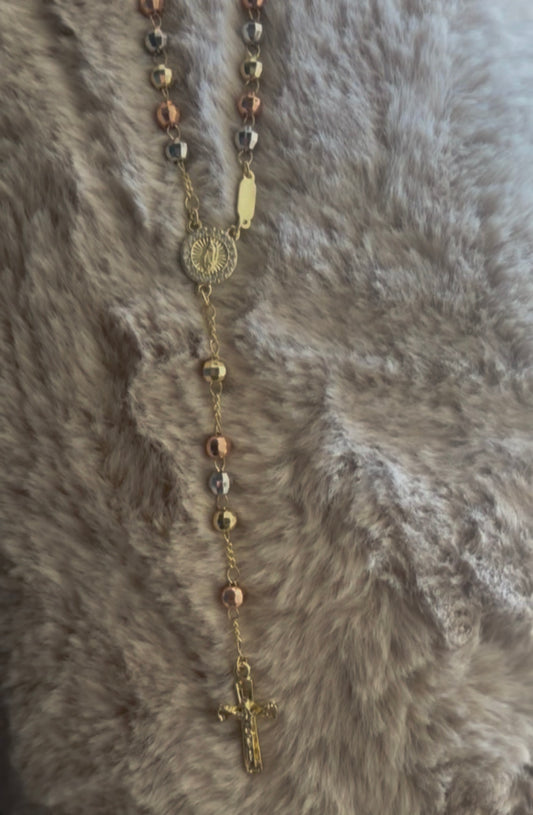 3 gold rosary