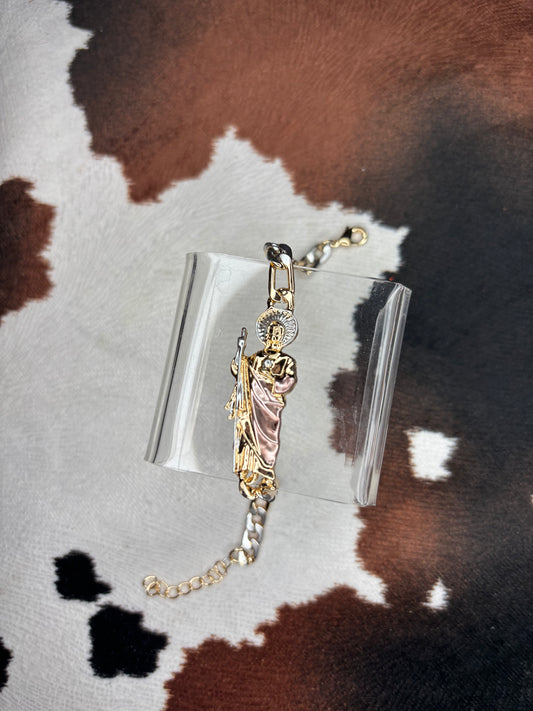 Unisex San Judas fígaro bracelet