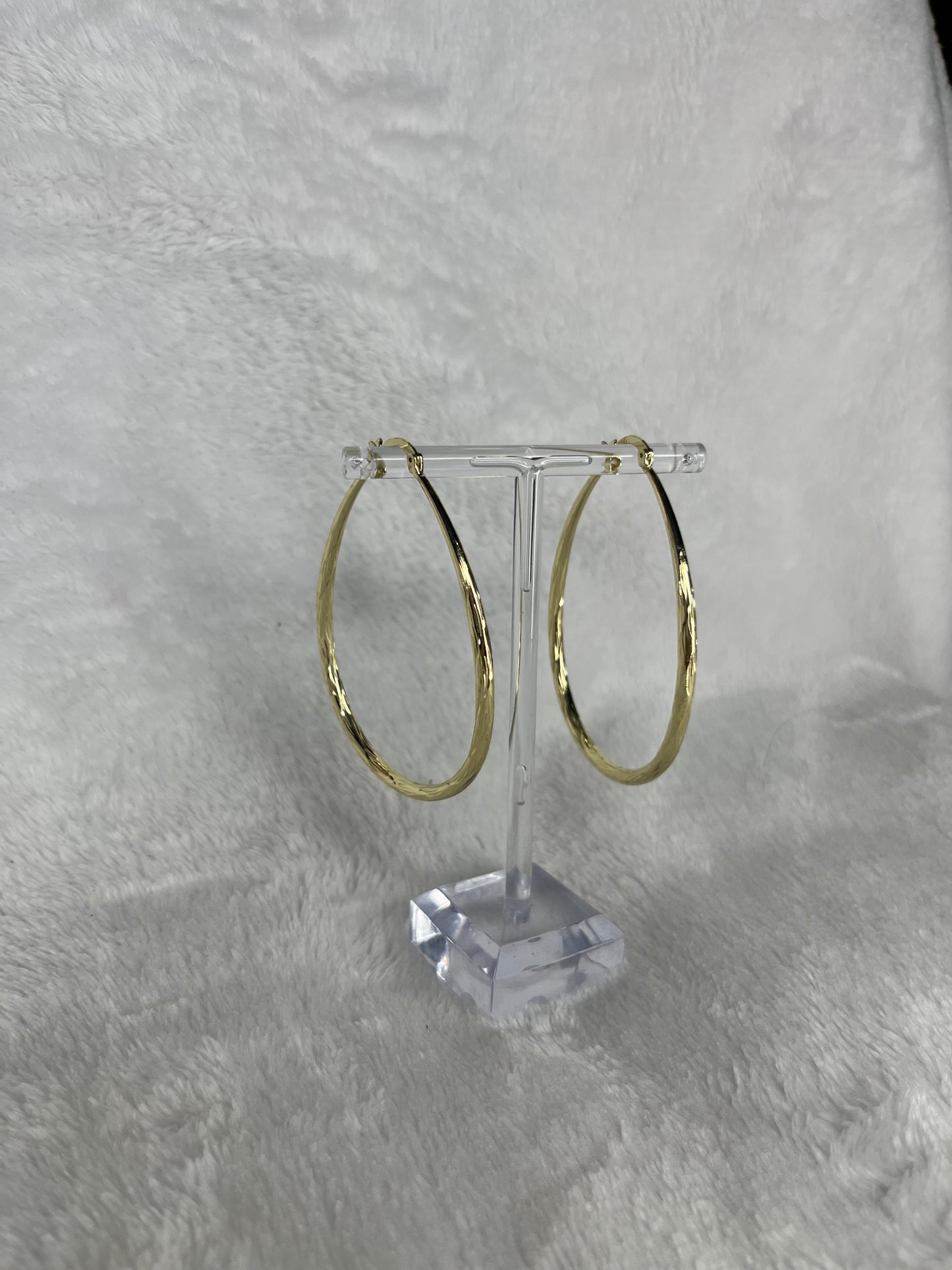 Gold egg shaped hoops